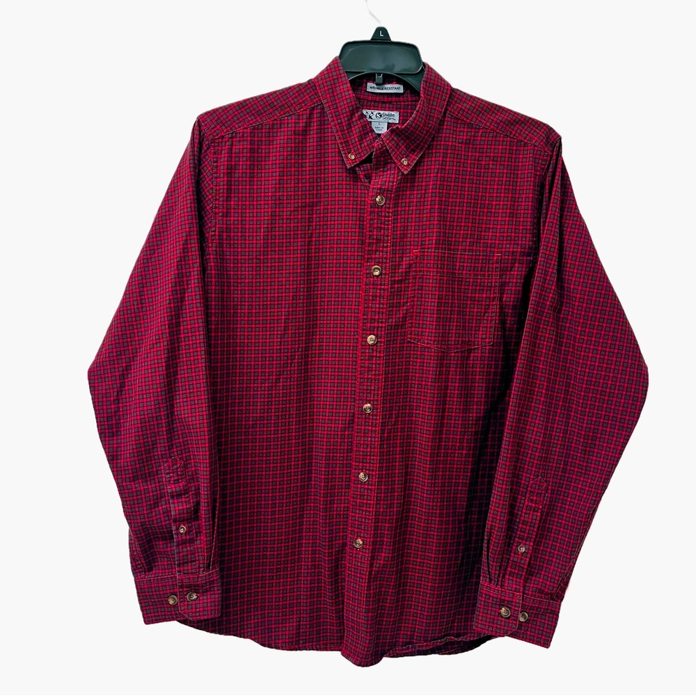 Gander Mountain Guide Series Long Sleeve Red Plaid Shirt Size Large